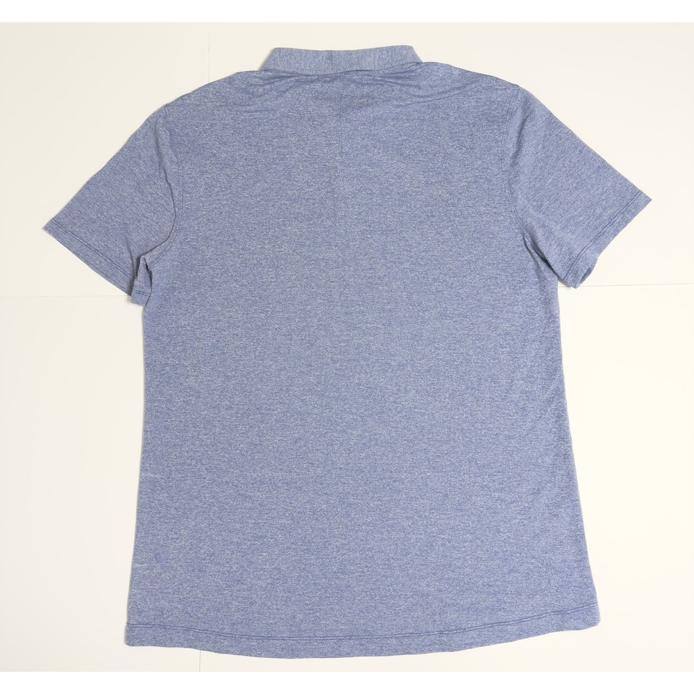 Lululemon Men's Evolution Polo Shirt Pique Performance Sz XL Blue Stretch Button - Picture 7 of 8